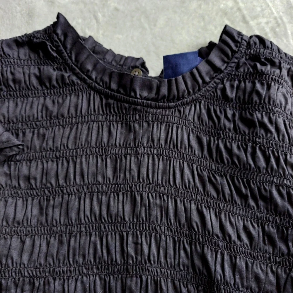 GAP Womens Dress S Smocked Ruffle Gothic Witchy Vampy Grunge Goth Cottagecore - Picture 5 of 14